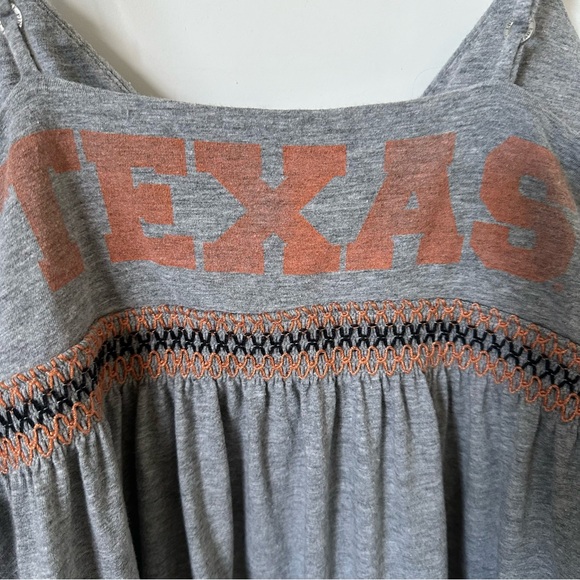 PINK UT Austin Logo Ruffled Grey Knit Nightie Babydoll Dress - Picture 3 of 5